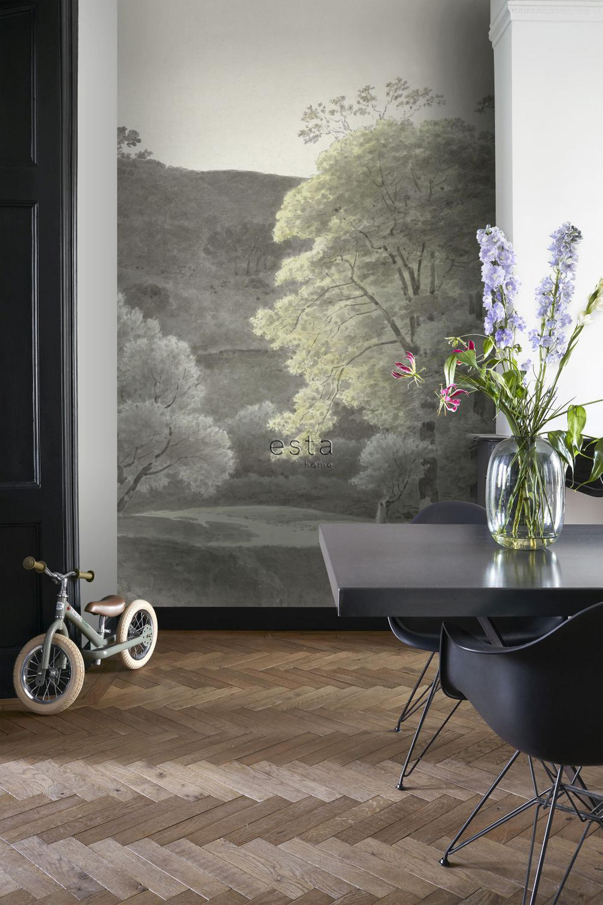 FOTOTAPETE bewaldete Landschaft 372 x 279 cm - Grün, Papier (372/279cm) - ESTAhome
