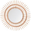 WANDSPIEGEL Rattan natürlich Sonnenform 76 cm Stenen - Beige/Naturfarben, Naturmaterialien (76/76/3cm) - Beliani