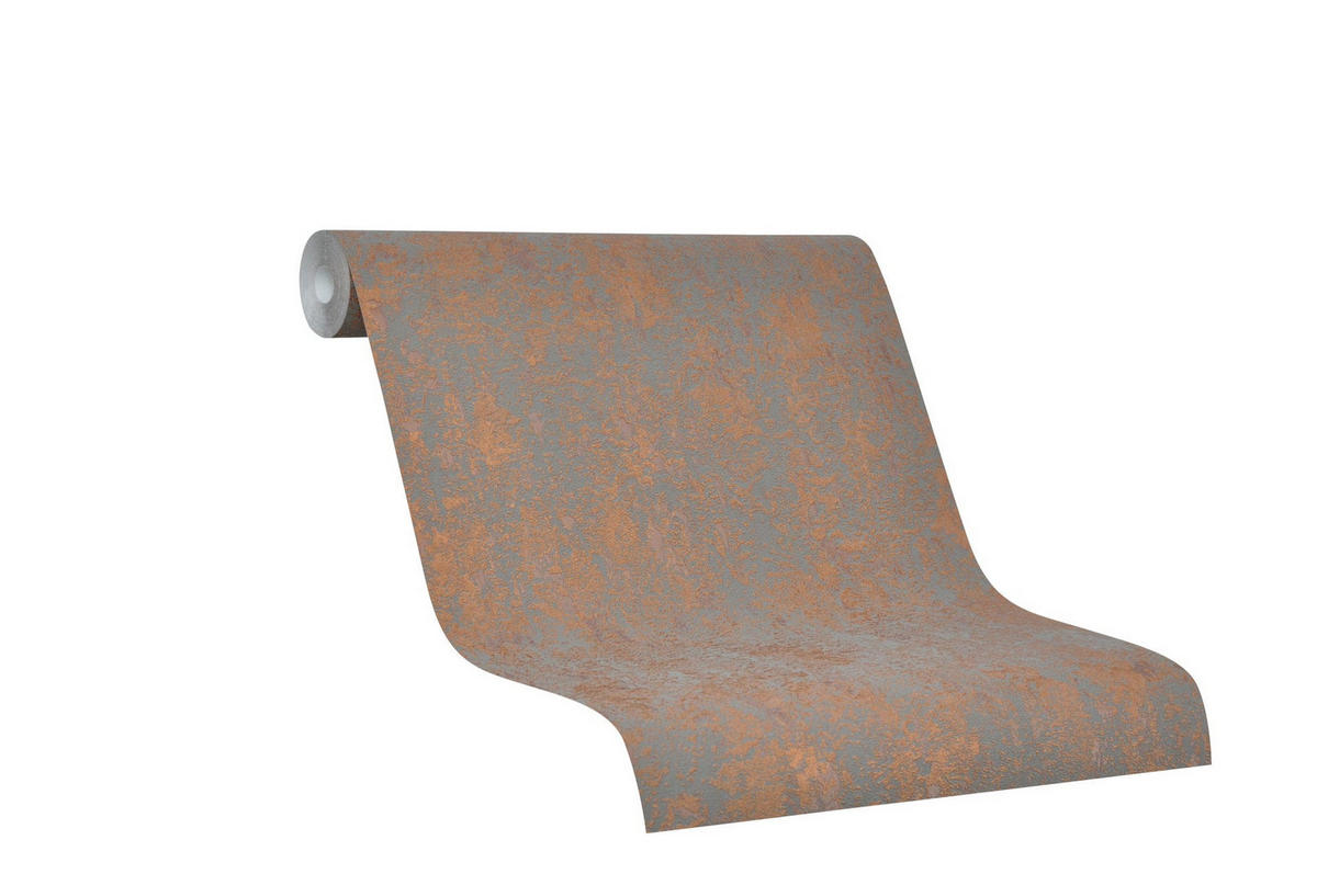 VLIESTAPETE Struktur Tapete kupfer - Kupferfarben, Papier (53/1005cm) - marburg