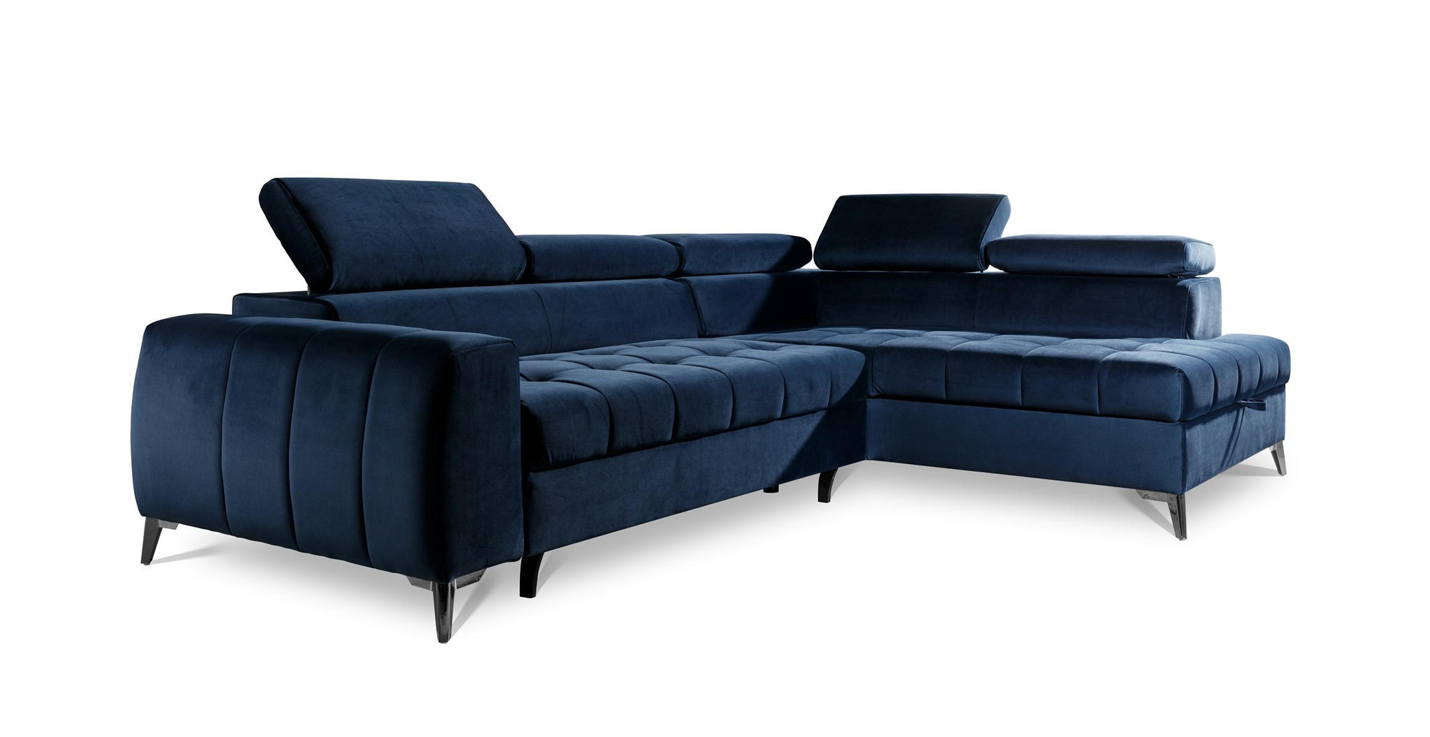ECKSOFA Schlafsofa Agnesa In Salvador - Dunkelblau, Holzwerkstoff/Textil (275/200cm) - Fun Möbel