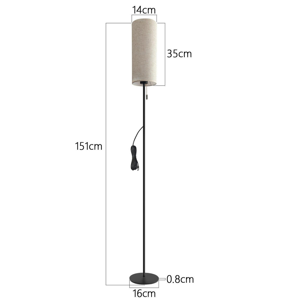 LED-STEHLAMPE Yallourakis 151/16/14cm - Schwarz, Metall (151/16/14cm) - Nettlife