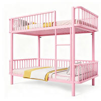 ETAGENBETT aus Metall 90x200 cm Pink mit Sicherheitsgeländern - Pink, Metall (90/200cm) - Modfu