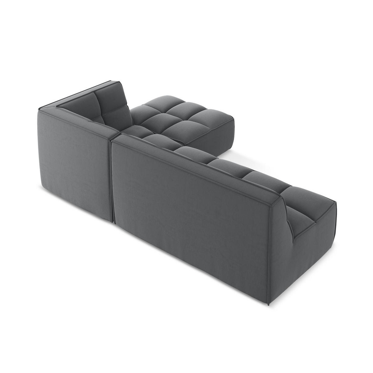 ECKSOFA Beidseitig Samt Stoff Grau - Dunkelgrau/Schwarz, Kunststoff/Textil (258/178cm) - LaMiaSofa