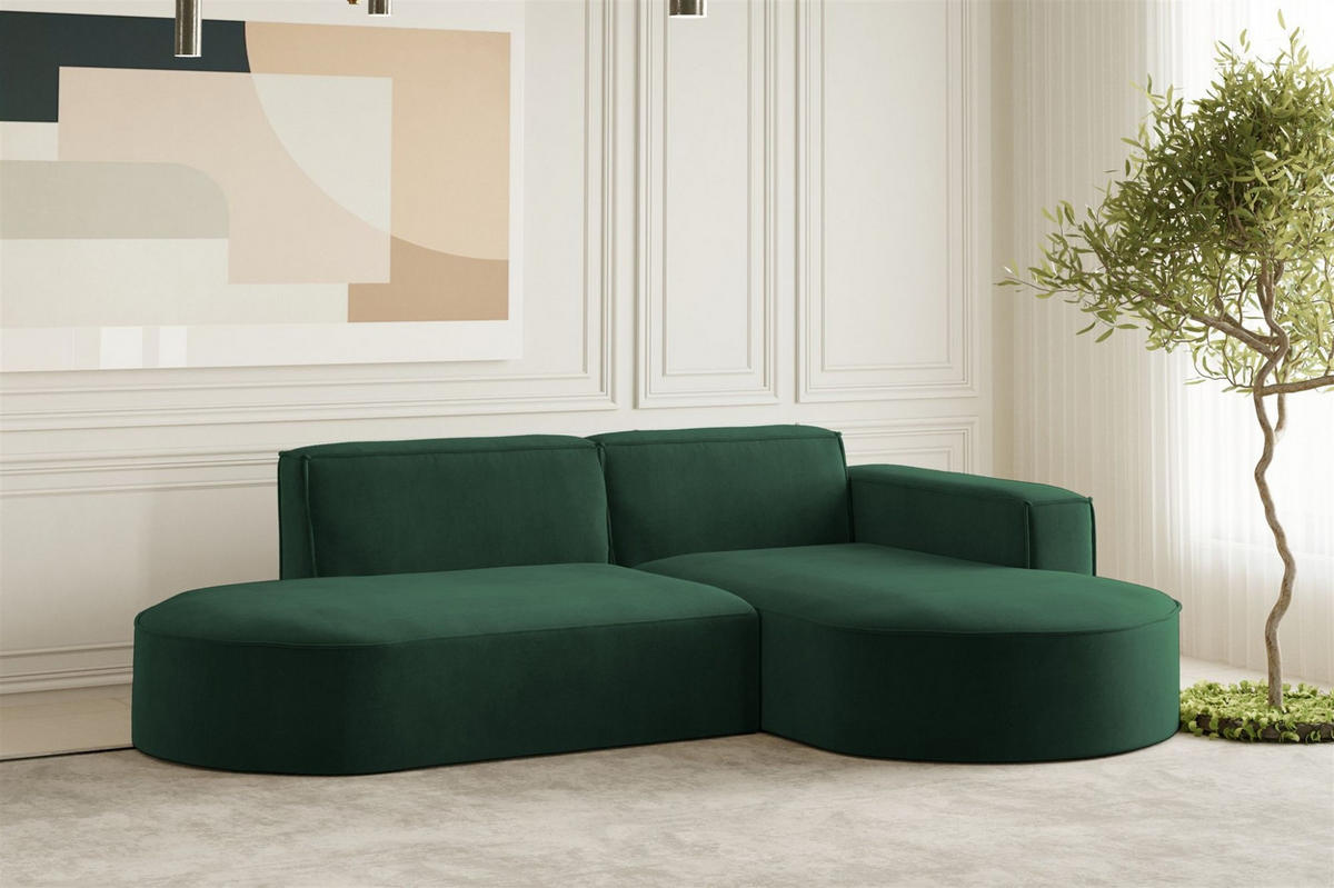 SOFASET Palma In Noel - Grün, Holzwerkstoff/Textil (236/78/165cm) - Fun Möbel