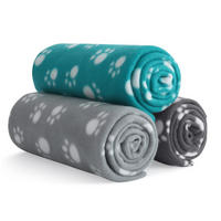 KUSCHELDECKE 3er Set Fleecedecke dunkelgrau grau türkis 70/100 cm - Grau, Textil (70/100cm) - wometo