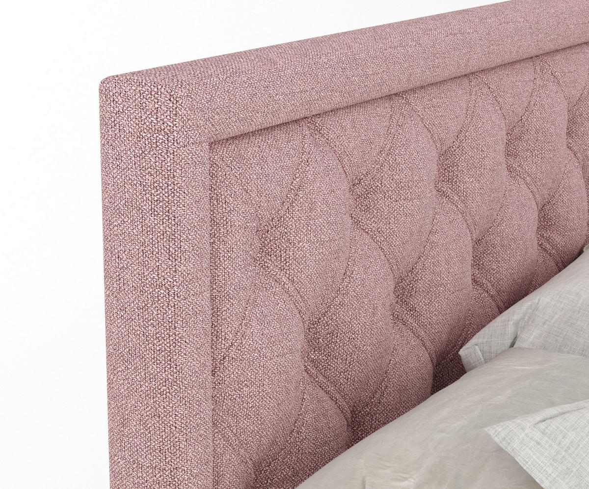 BOXSPRINGBETT Aurelia Rosa 160/200 cm - Schwarz/Rosa, Holz/Holzwerkstoff (160/200cm) - Maison de Reve