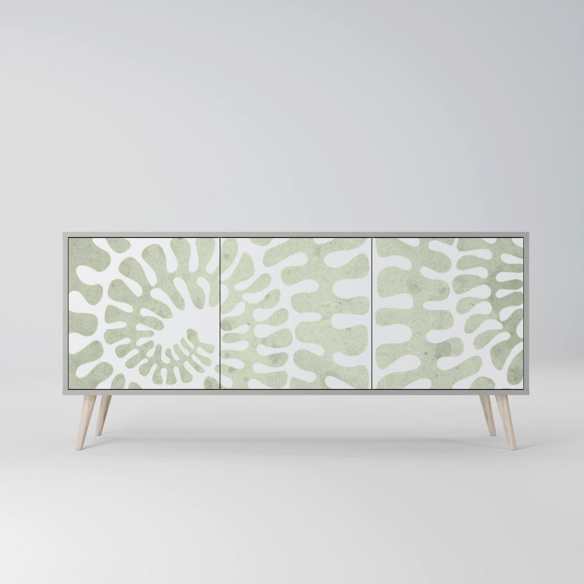 SIDEBOARD HELIX DANCE, Eicheneffekt, 164,5x42x77,5 cm, 3 Türen - Eichefarben/Buchefarben, Holzwerkstoff/Buchenholz (164.5/77.5/42cm) - SpaceRebels