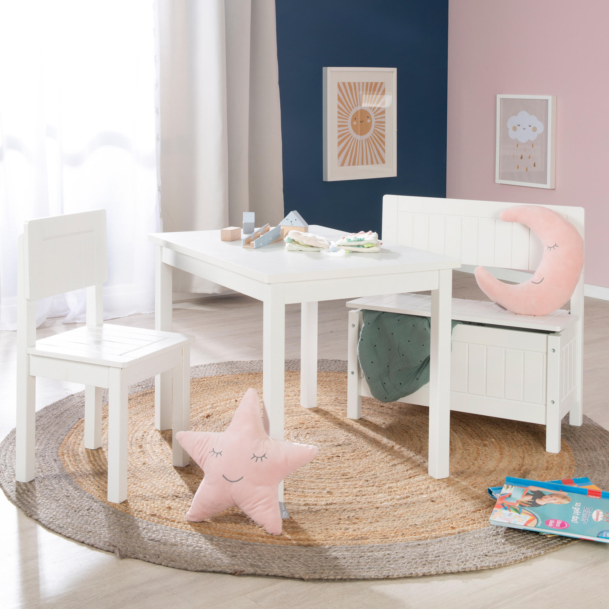 KINDERTISCH - Weiß, Holzwerkstoff (66.5/50/50cm) - Roba