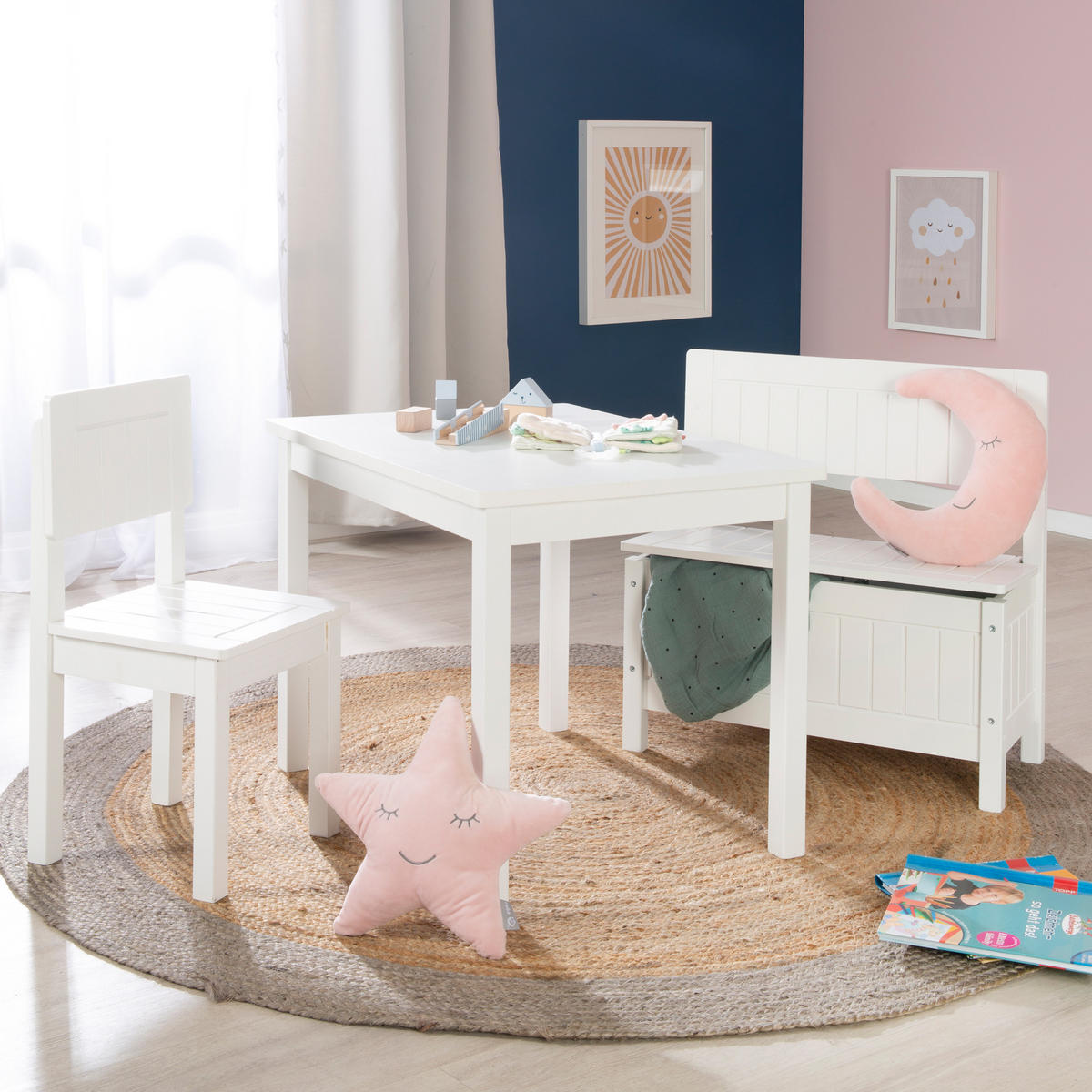 KINDERTISCH - Weiß, Holzwerkstoff (66.5/50/50cm) - Roba