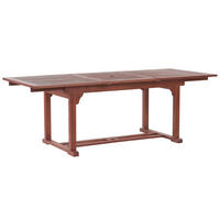 GARTENTISCH Akazienholz 160/220/90 cm rechteckig ausziehbar Toscana - Dunkelbraun, Holz (160/90/74cm) - Beliani