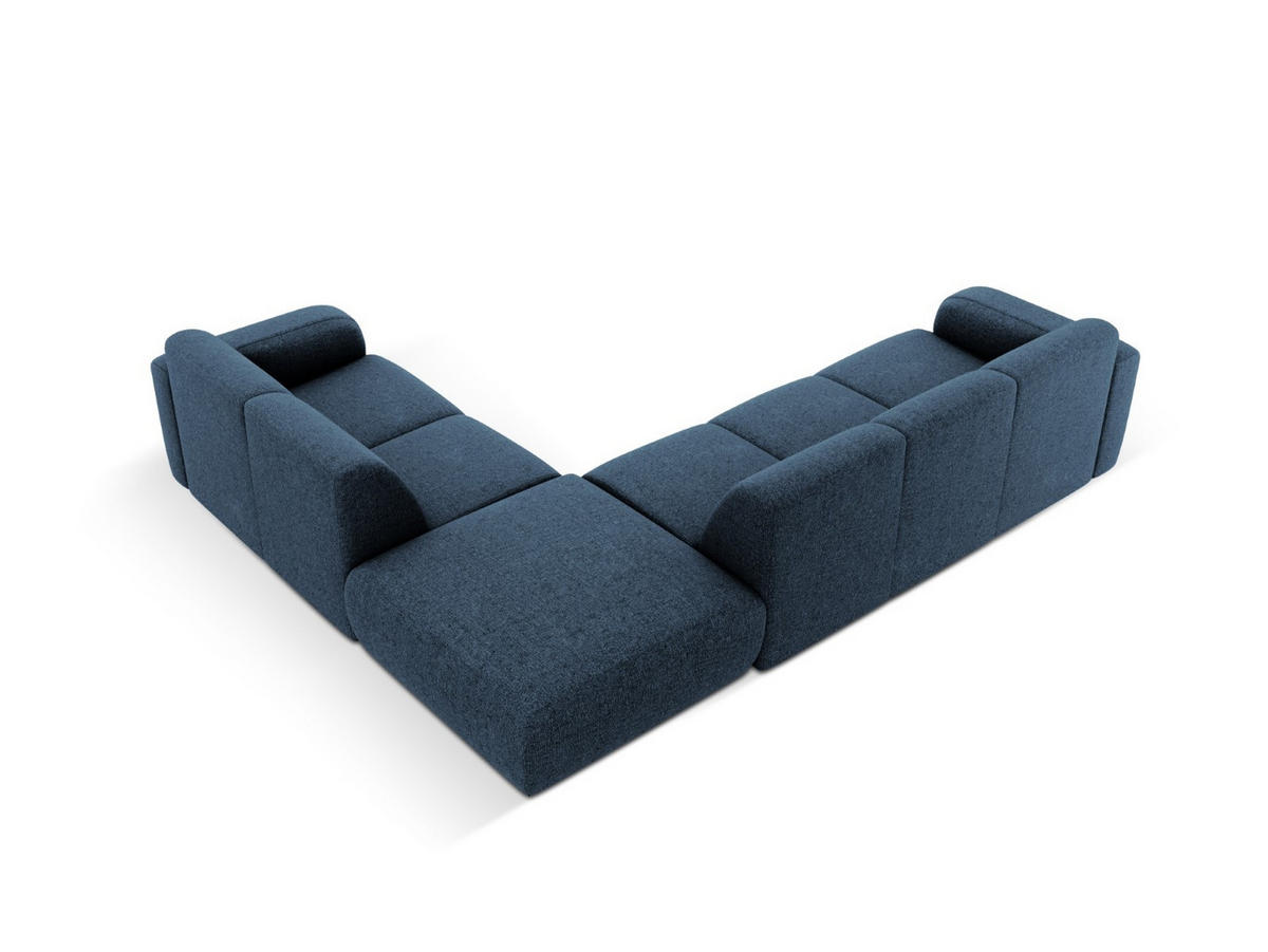 ECKSOFA rechts Molino aus Chenille-Stoff königsblau 6 Sitzplätze - Blau, Textil (250/315cm) - Micadoni