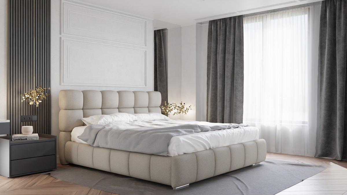 POLSTERBETT Bliss 180 x 200 cm mit Bettkasten und Lattenrost 7zonen PocketKokos Arlan (21cm) - braun - Braun, Holz (180/206cm) - Panda Möbel