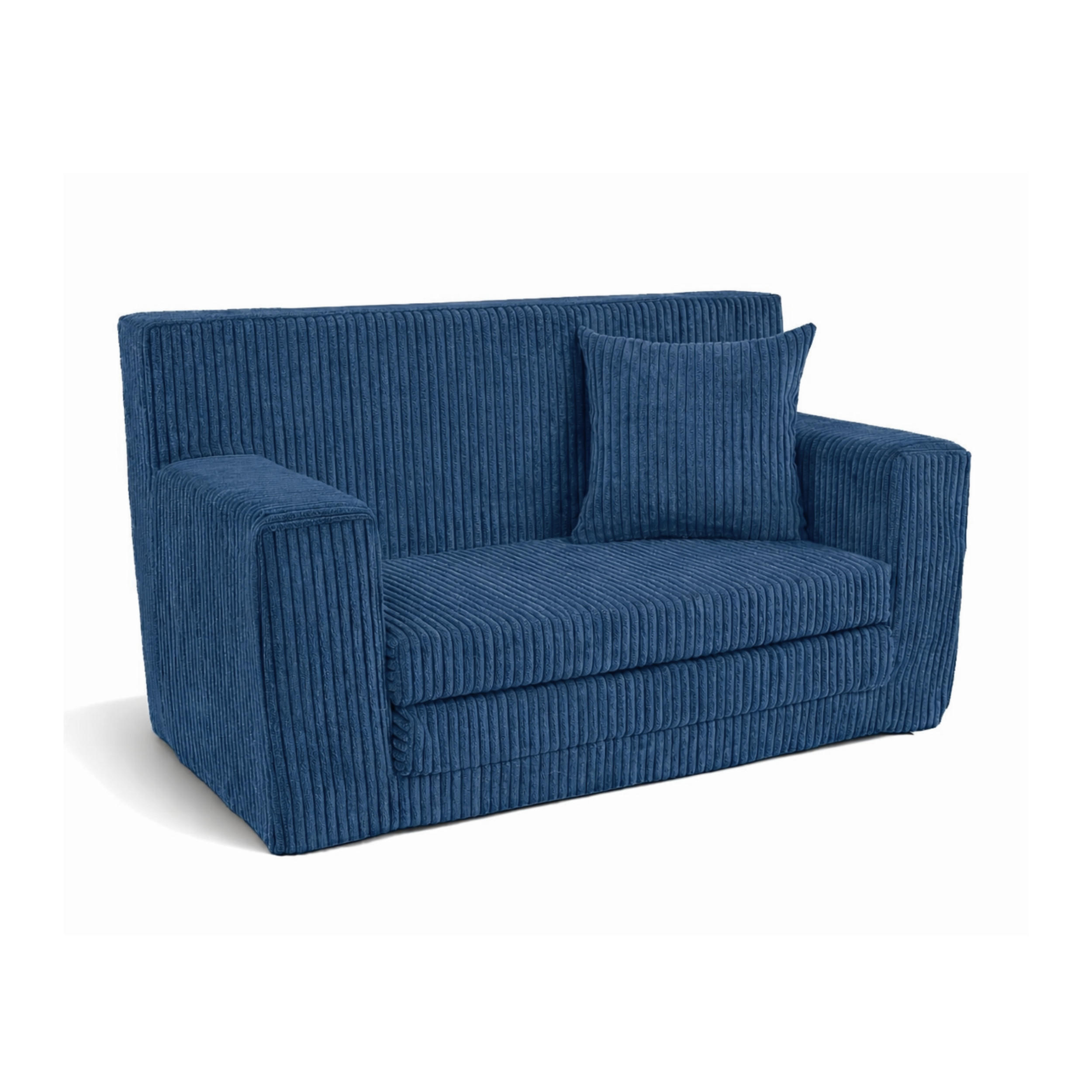 KINDERSOFA aus kuscheligem Cord in Navyblau - Dunkelblau, Textil (83/47/43cm) - Fortisline