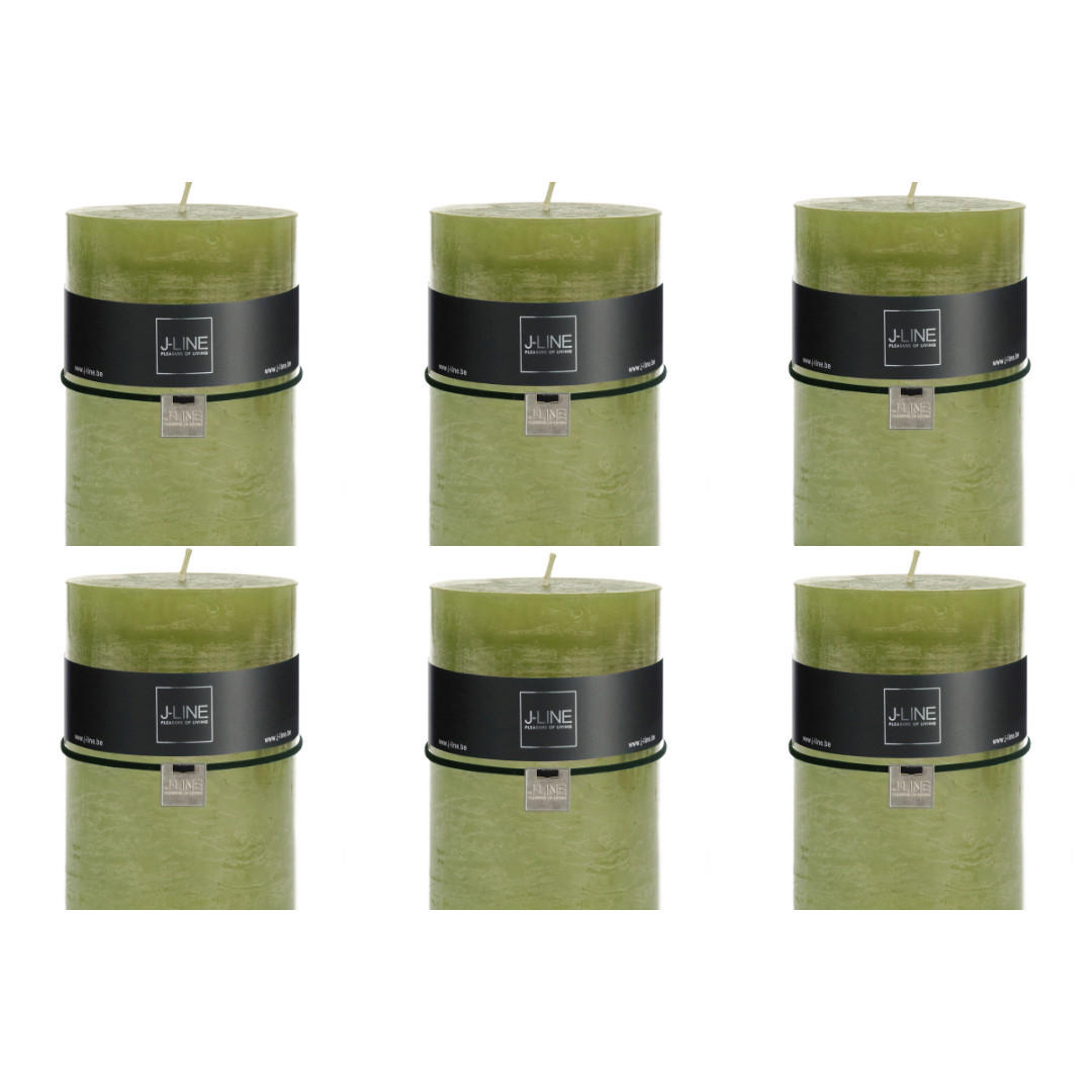DUFTKERZE ZART - Grün - XL - 95 Std. - 6er set - Olivgrün, Paraffin (10/15cm) - J-Line