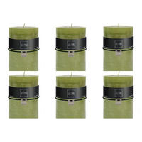 DUFTKERZE ZART - Grün - XL - 95 Std. - 6er set - Olivgrün, Paraffin (10/15cm) - J-Line