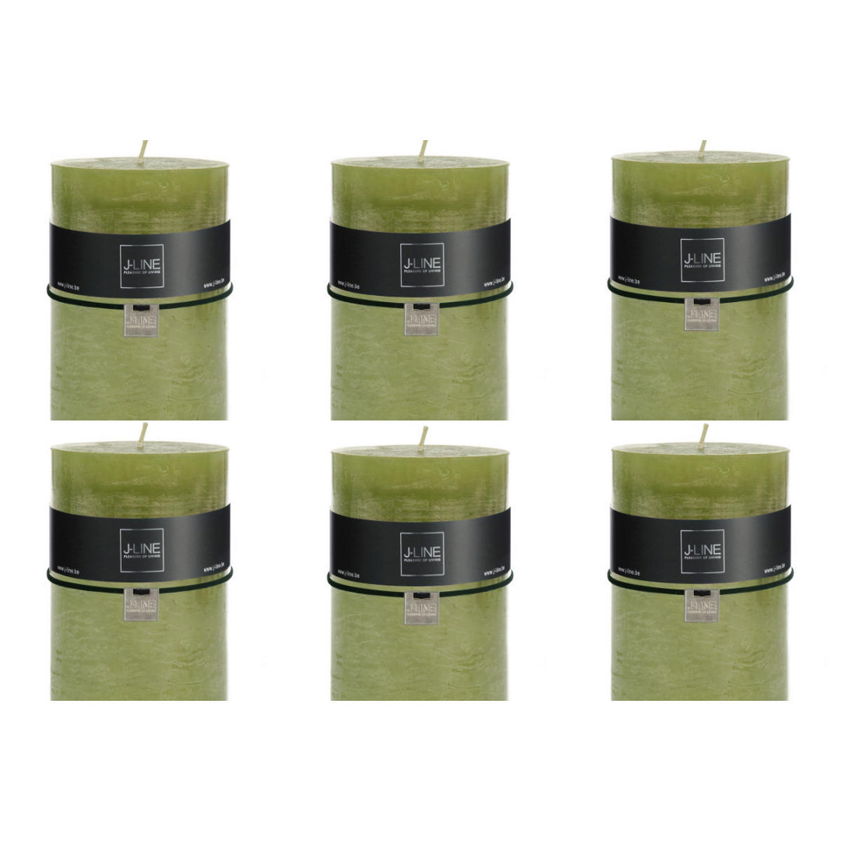 DUFTKERZE ZART - Grün - XL - 95 Std. - 6er set - Olivgrün, Paraffin (10/15cm) - J-Line