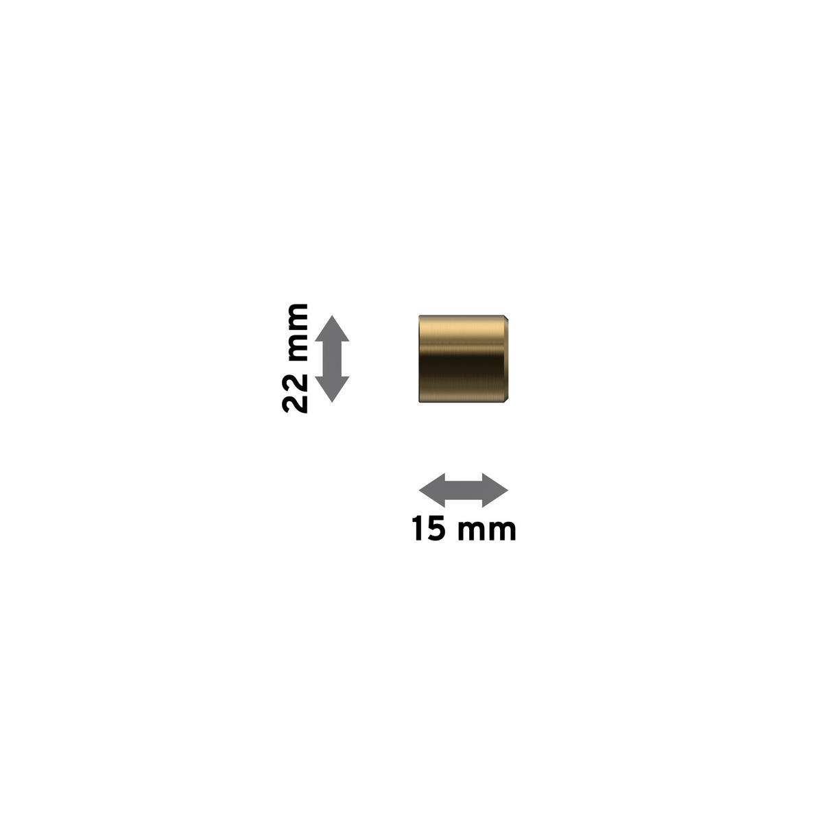 ENDSTÜCKE FÜR GARDINENSTANGEN 16 mm Ø, Lucan Messing Antik, Packung 2 Stück - Messingfarben/Bronzefarben, Metall (1.5/2.2/2.2cm) - INTERDECO