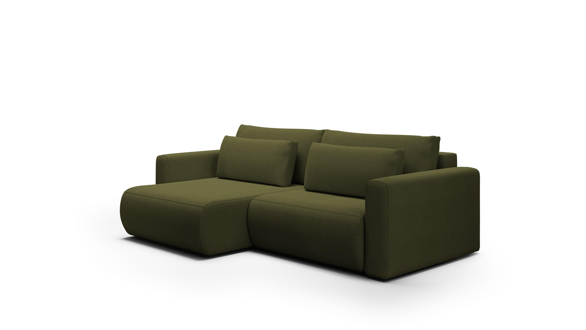 ECKSOFA Chaira Mit Schlaffunktion - Grün, Holzwerkstoff/Textil (240/149cm) - Fun Möbel