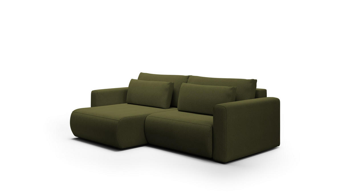 ECKSOFA Chaira Mit Schlaffunktion - Grün, Holzwerkstoff/Textil (240/149cm) - Fun Möbel