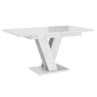 ESSTISCH Weiß Hochglanz Ausziehbar 120 - 160 cm - Weiß Hochglanz, Holzwerkstoff (120/80/75cm) - PROSPERO