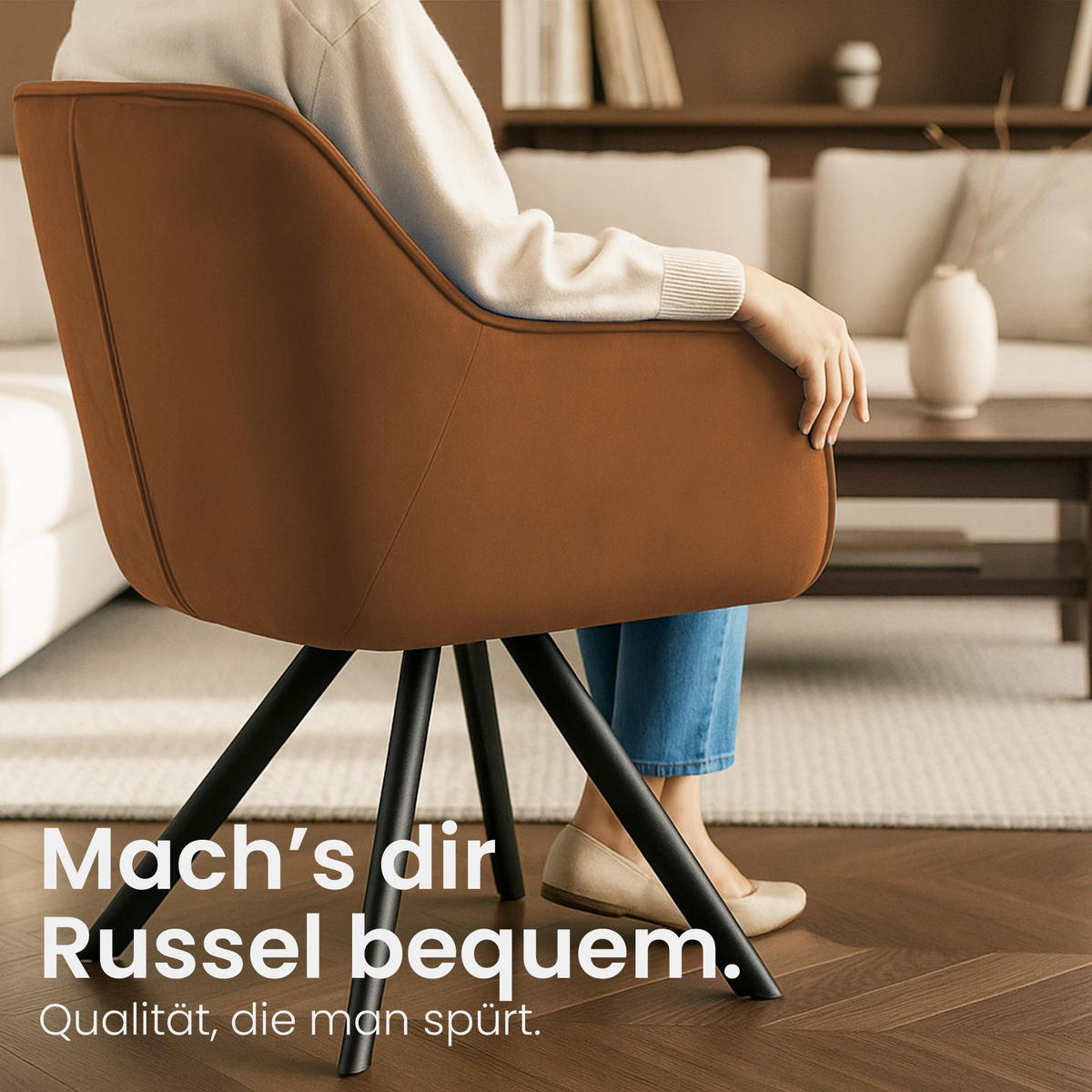 ARMLEHNENSTUHL Samt coffee - Schwarz/Braun, Textil/Metall (57/90/63cm) - CLP