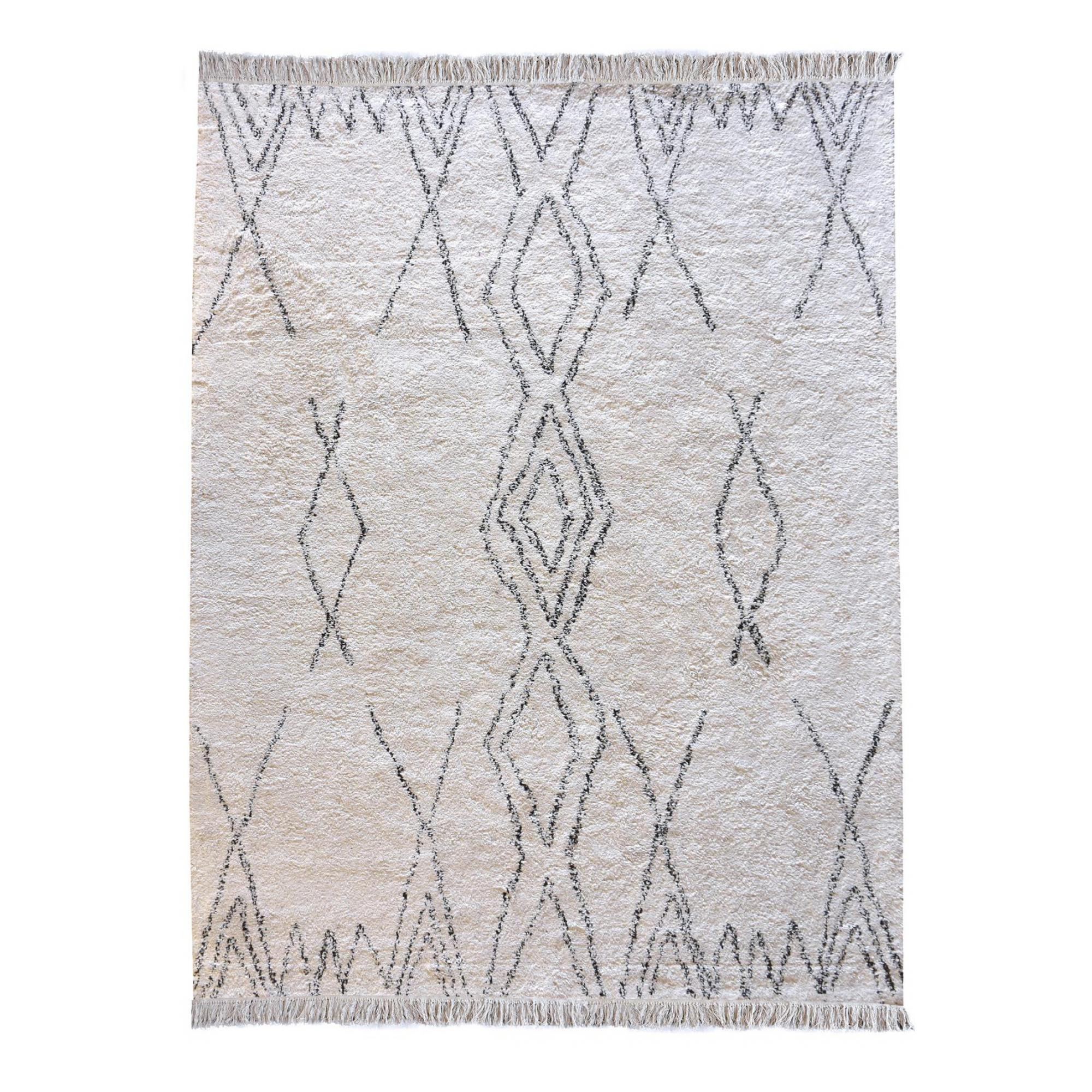 TEPPICH Crimble elfenbein/brikettschwarz 160 x 230 cm - Weiß, Textil (160/230cm) - The Rug Republic