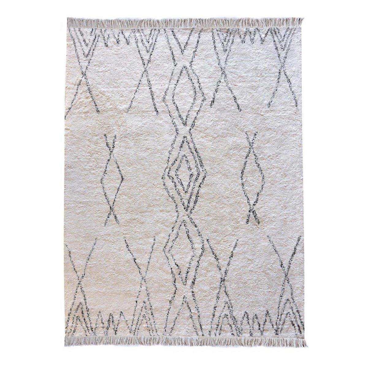 TEPPICH Crimble elfenbein/brikettschwarz 160 x 230 cm - Weiß, Textil (160/230cm) - The Rug Republic