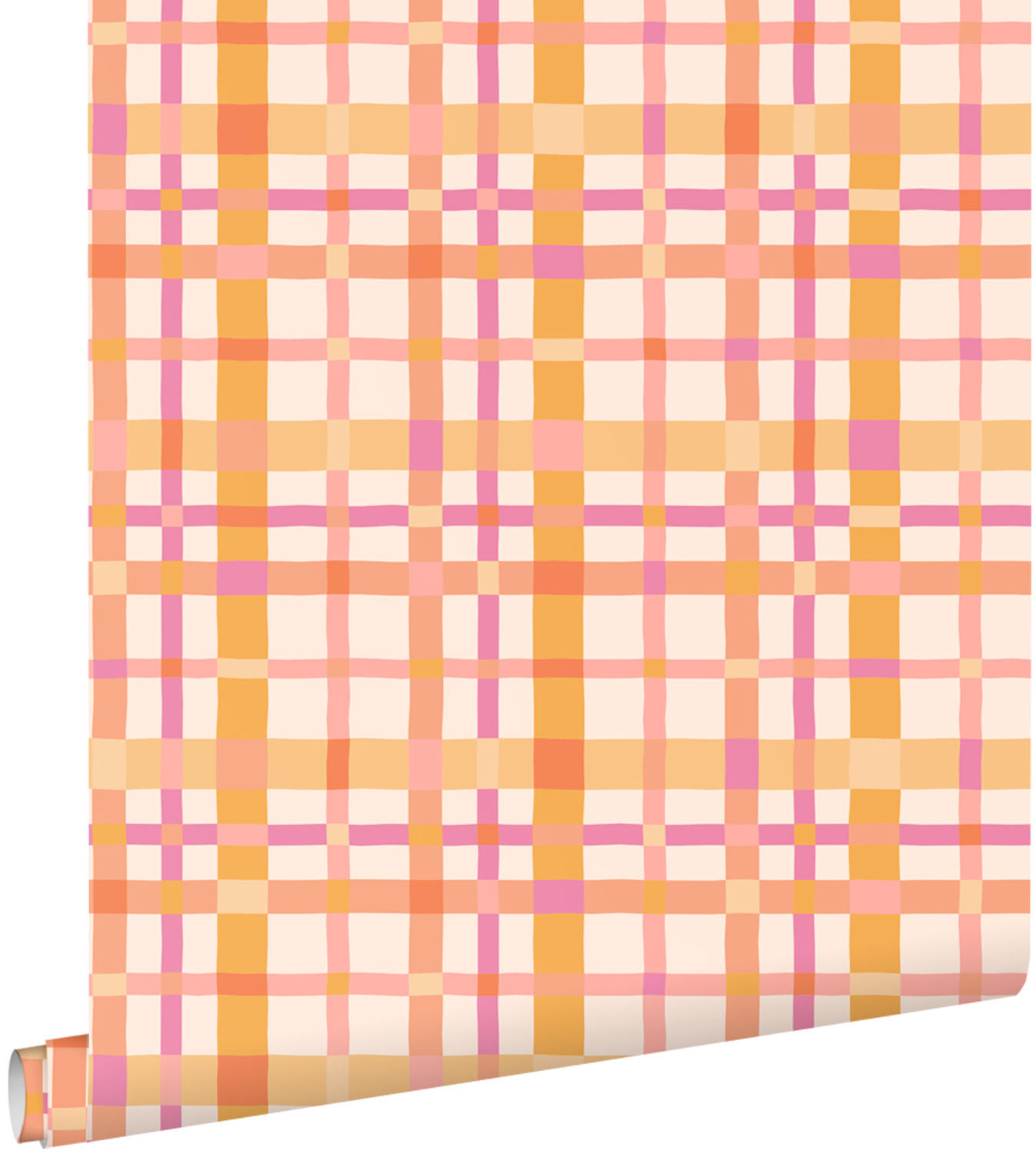 TAPETE Karomuster 50 x 900 cm - Pink, Papier (50/0.1cm) - ESTAhome