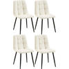 STUHL 4er Set Stoff Creme - Creme/Schwarz, Textil/Metall (45/84/55cm) - CLP