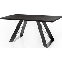 ESSTISCH Colter rechteckig ausziehbar, Marmor Schwarz 160-260/90/76 cm - Anthrazit/Schwarz, Holzwerkstoff/Metall (90/260/76cm) - WFL GROUP