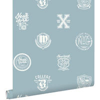 TAPETE Schulembleme 53 cm x 10.05 m - Blau, Papier (53/1000cm) - ESTAhome