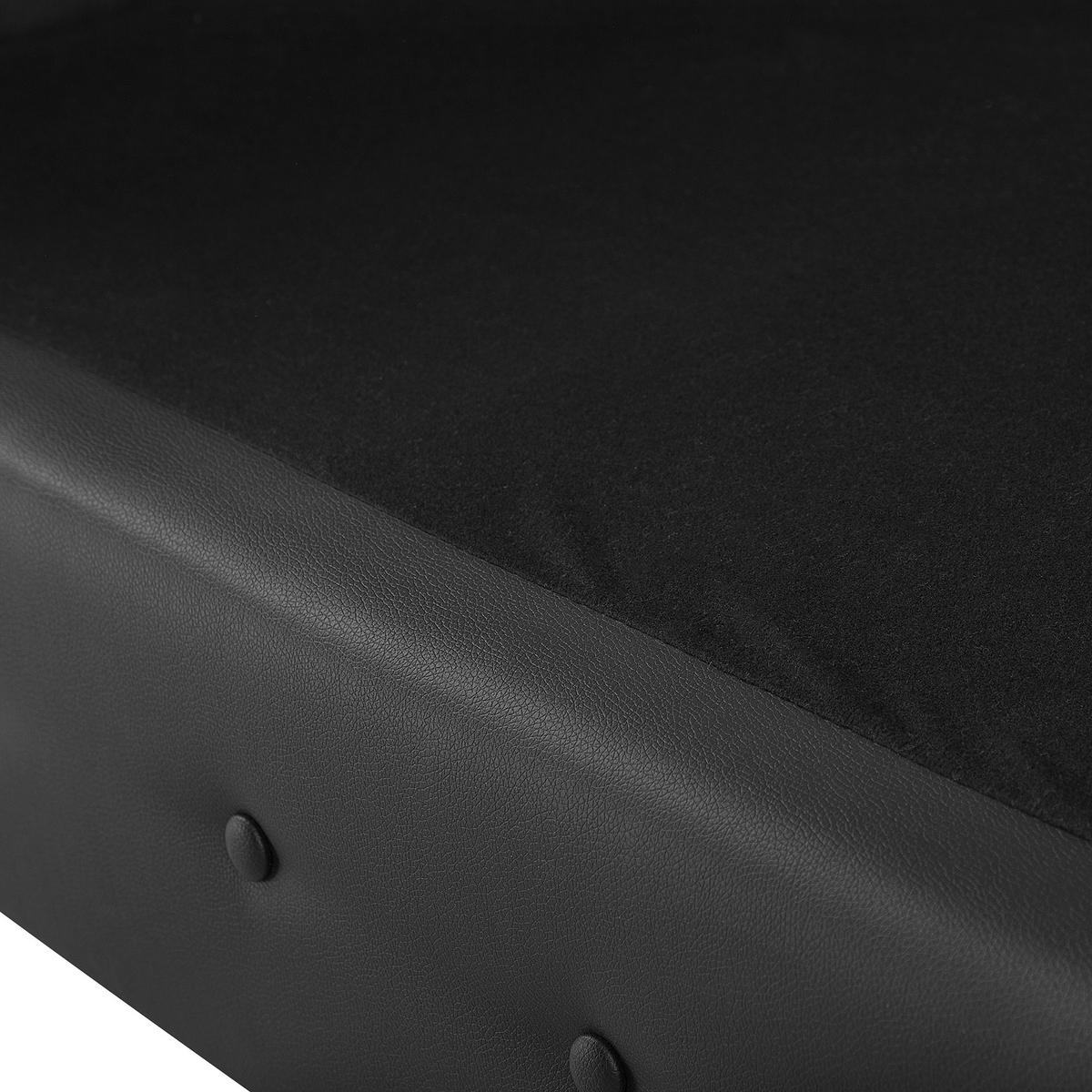 3-SITZER-SOFA Kunstleder Schwarz Chesterfield - Schwarz, Kunststoff/Textil (208/78/88cm) - Beliani