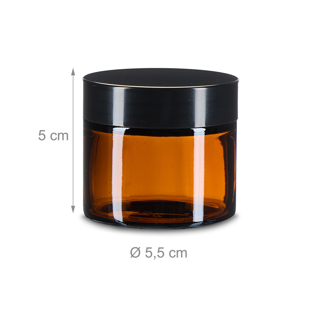 SALBENTIEGEL-SET - Braun, Glas/Kunststoff (5.5/5/5.5cm) - Relaxdays
