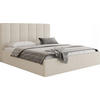 POLSTERBETT Amira Slim mit Bettkasten, Creme Boucle 200x200 cm - Birkefarben/Schwarz, Holz/Holzwerkstoff (200/200cm) - WFL GROUP