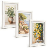 BILDER SET 3er Set - 20x30 cm Weißer Rahmen - Blumen in einer Vase, ein Meer aus Zitronen - Weiß, Kunststoff (20/30cm) - TULUP