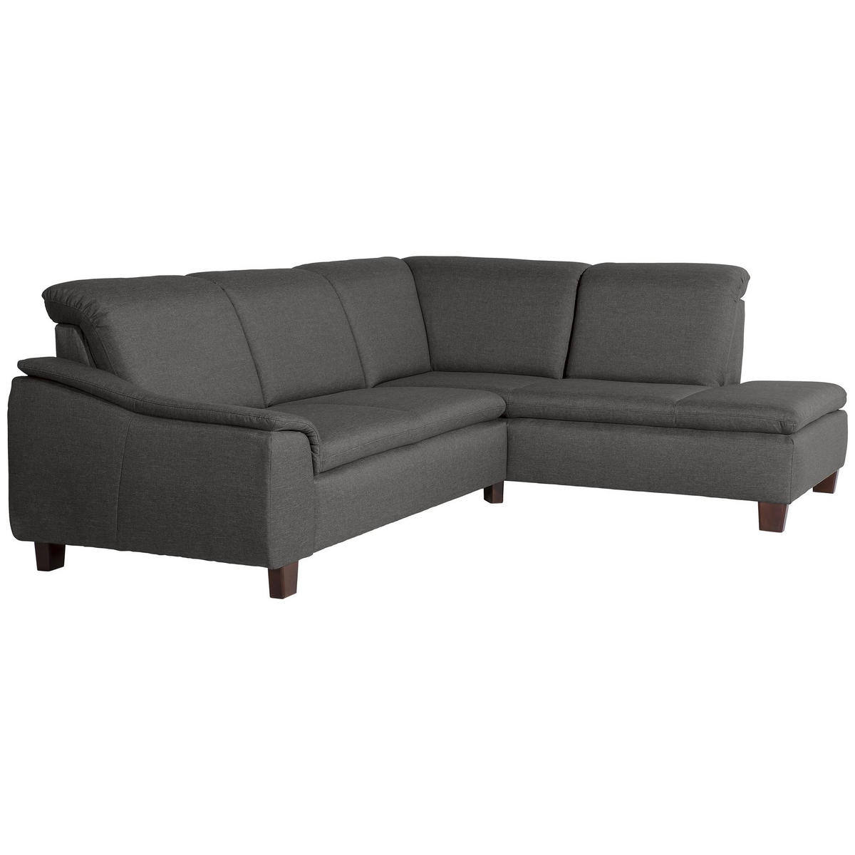 ECKSOFA mit Ottomane rechts Kaylil Flachgewebe anthrazit - Anthrazit, Kunststoff (187/247cm) - 58aufmkessel