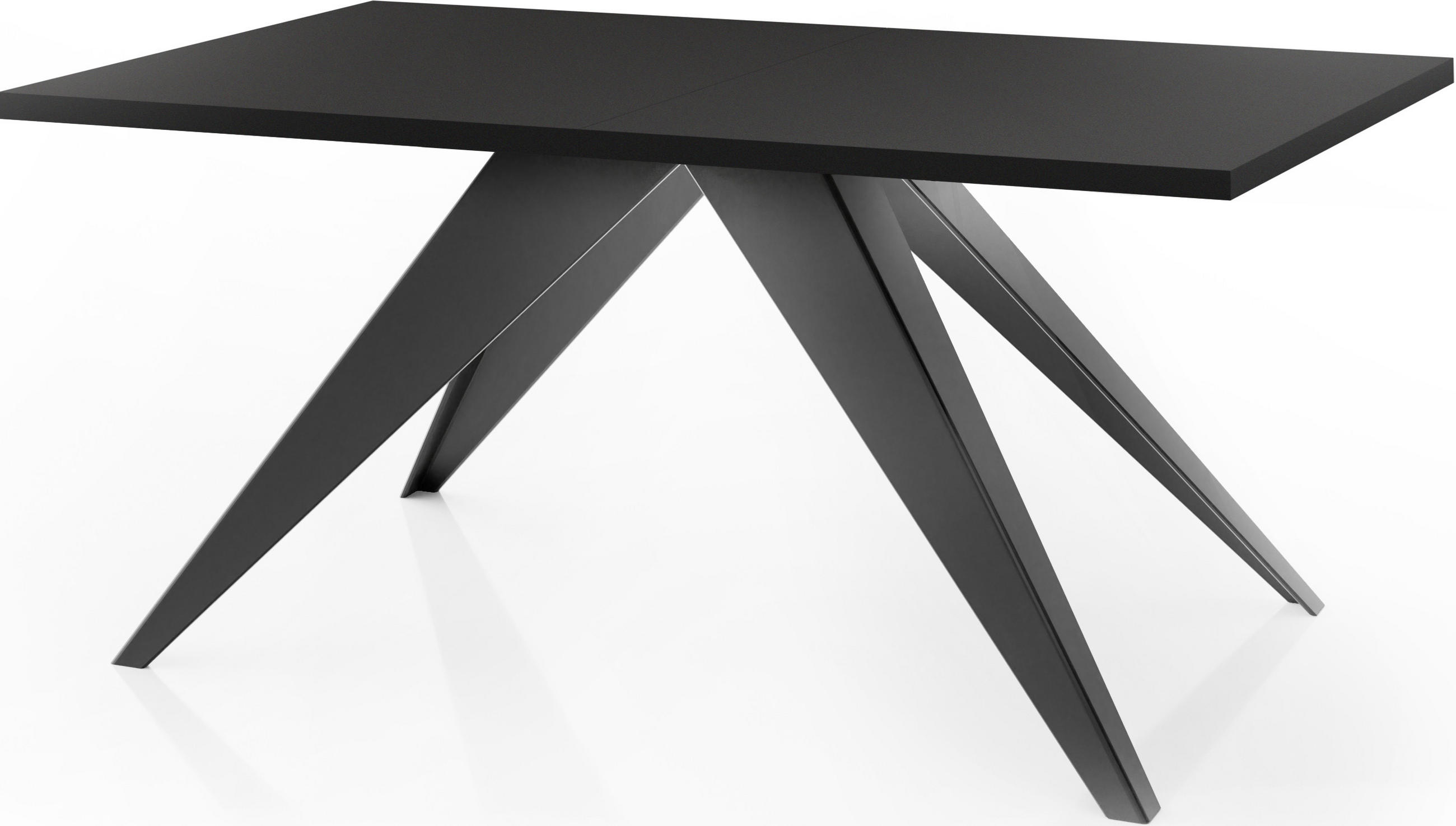 ESSTISCH Vance rechteckig ausziehbar, Schwarz 140-240/80/76 cm - Schwarz, Holzwerkstoff/Metall (140/80/76cm) - WFL GROUP