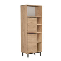 BADEZIMMERSCHRANK mit 2 türen und 5 fächern 35,5/161,6/60 cm - Eschefarben, Holzwerkstoff (60/161.6/35.5cm) - Calicosy