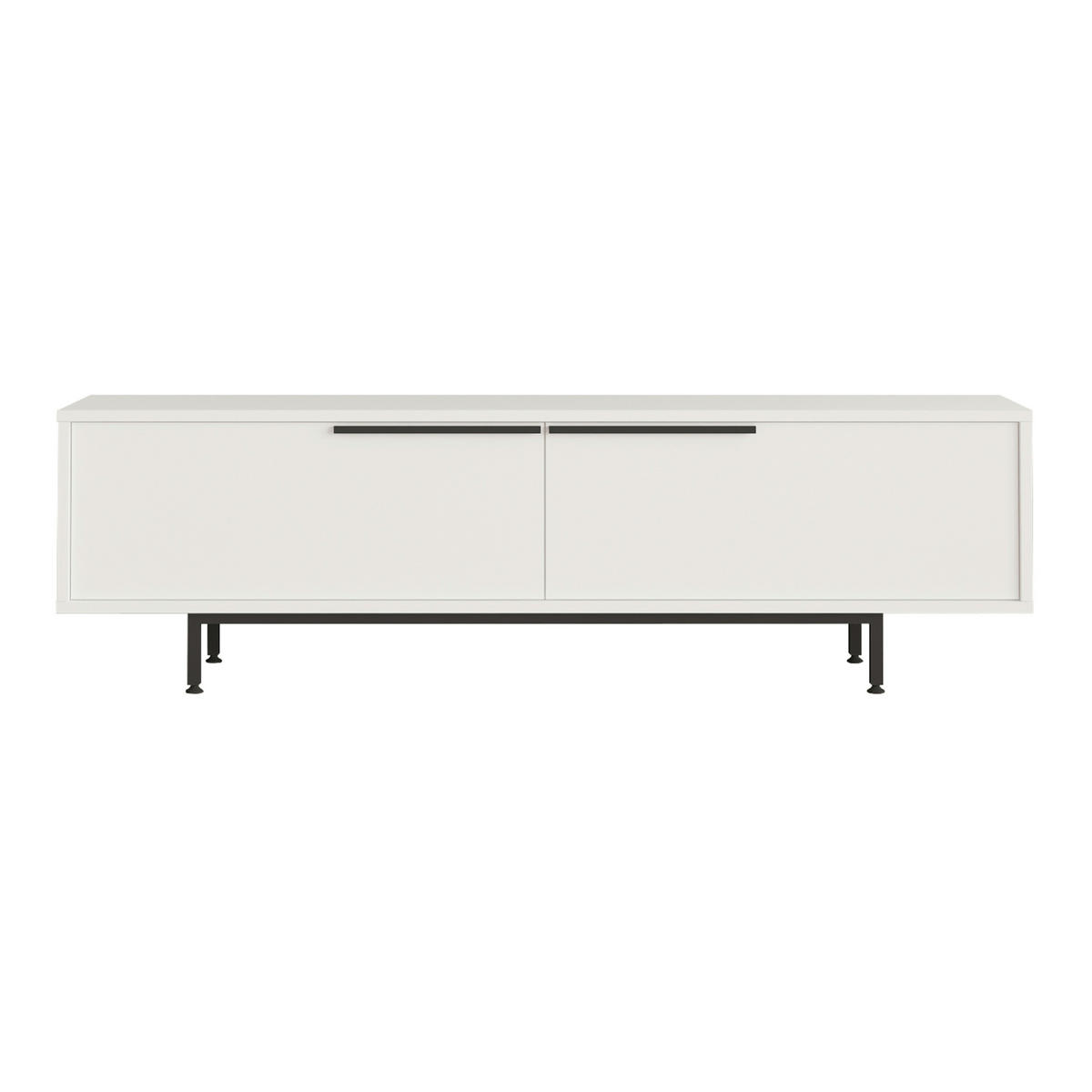 TV-ELEMENT Urejovle - Schwarz/Weiß, Holzwerkstoff/Metall (160/45/35.5cm) - [en.casa]