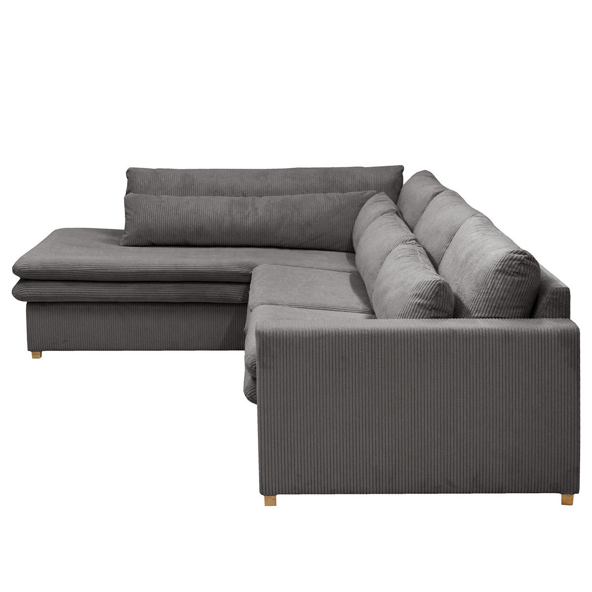 ECKSOFA mit Ottomane - Grau, Textil (299/216cm) - home24