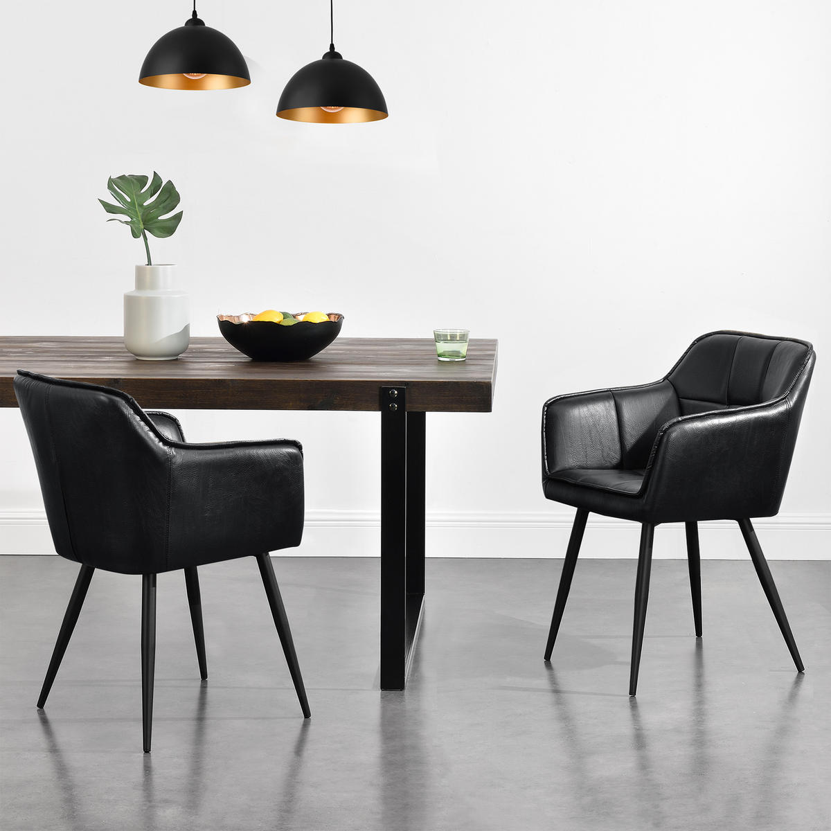 KRESLO S PODRUČKAMI Birmingham - čierna, kov/textil (60/82/59cm) - [en.casa]