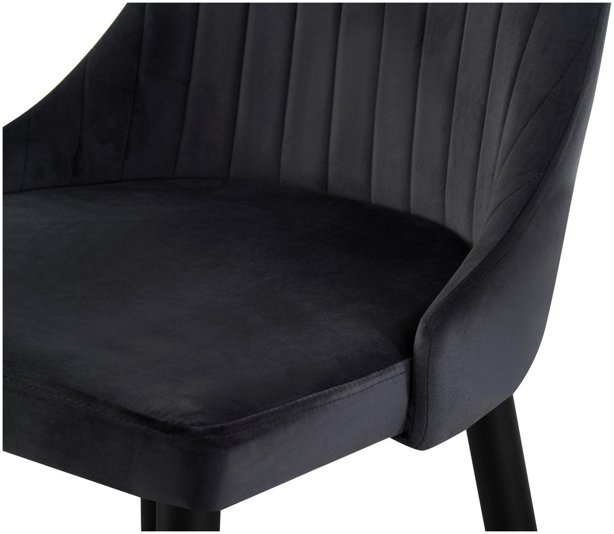 STUHL Claudia anthrazit 2er Set - Anthrazit/Schwarz, Textil/Metall (44/88/58cm) - Xonox