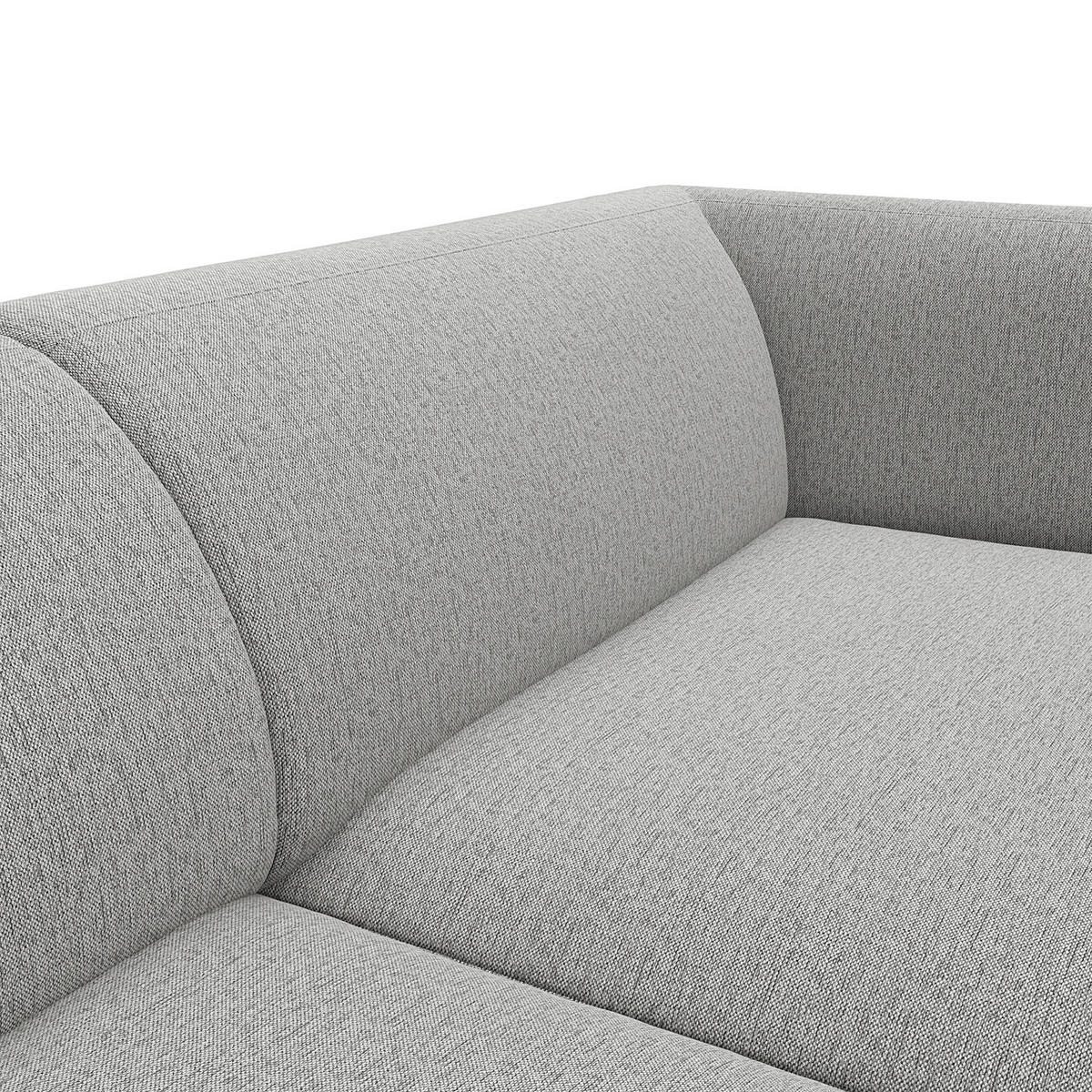 1,5-SITZER ECKSOFA mit Longchair - Hellgrau/Schwarz, Textil/Metall (211/148cm) - home24