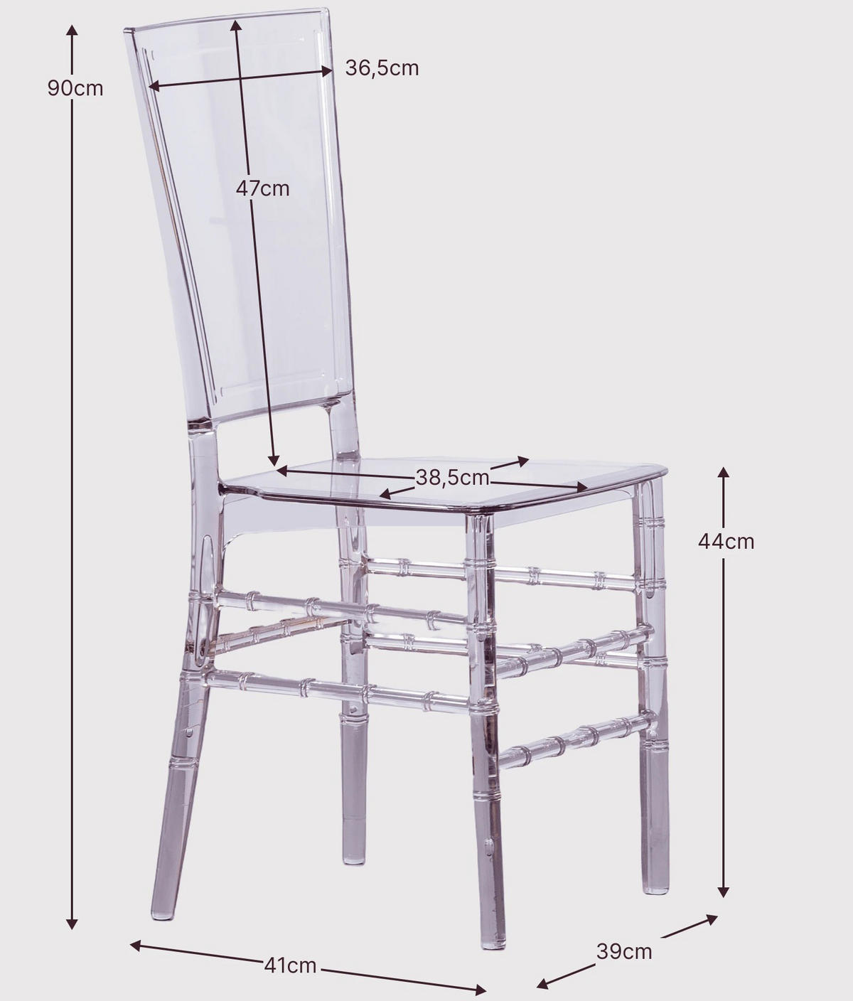 STUHL Kunststoff Transparent - Transparent, Kunststoff (39/90/41cm) - Nest Dream