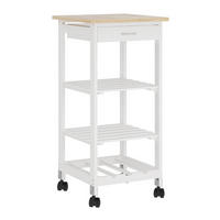 SERVIERWAGEN Biel - Weiß, Holzwerkstoff (37/76/37cm) - [en.casa]