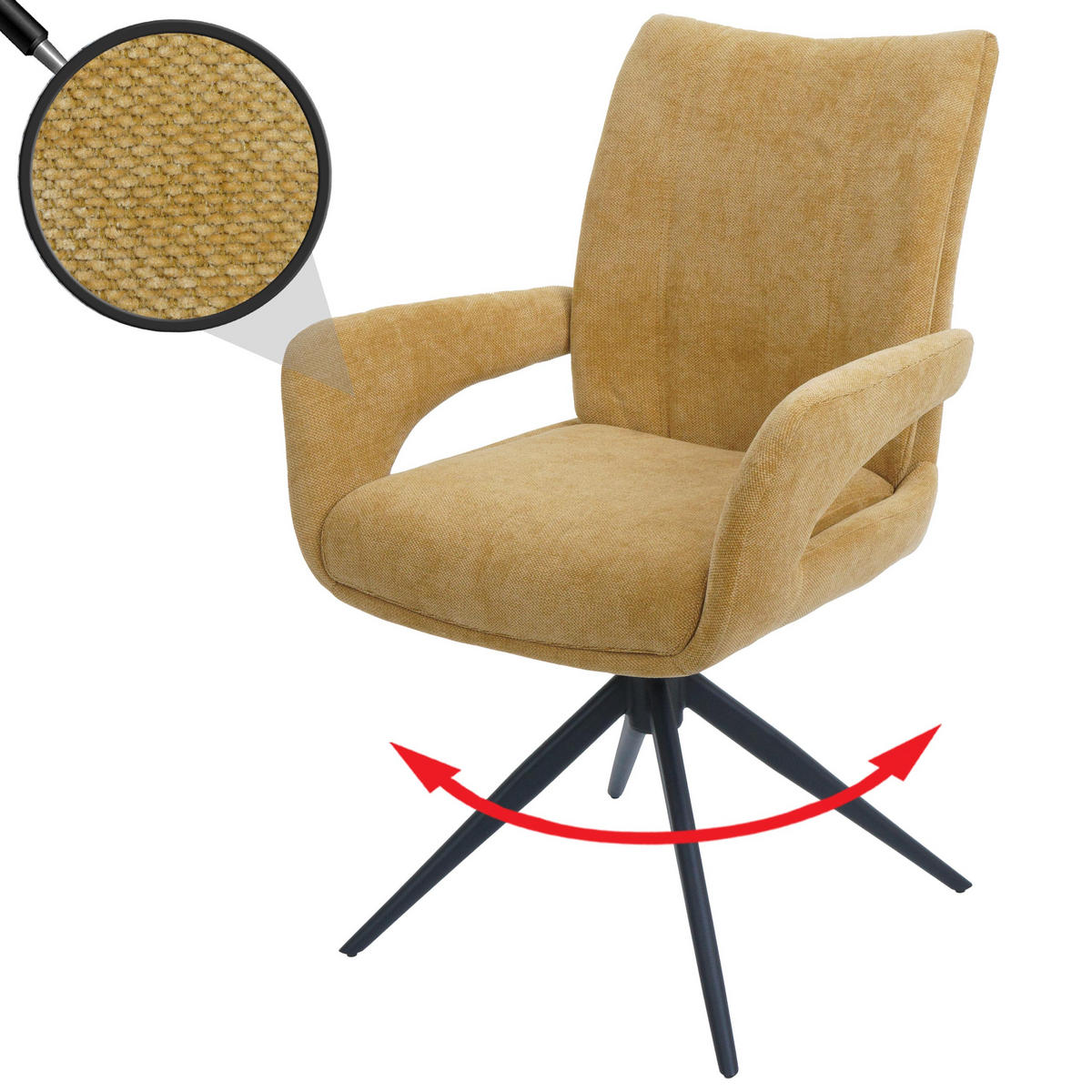 ESSZIMMERSTUHL Gelb - Gelb, Textil (60/90/60cm) - MCW