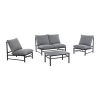 GARTENSITZGRUPPE im Set - 4 -Sitzer - Aluminium - anthrazitgrau - LISMO - Anthrazit, Metall - Vente-Unique