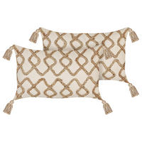 DEKOKISSEN 2er-Set Beige 50/30 cm Incana - Beige, Naturmaterialien/Textil (50/30cm) - Beliani