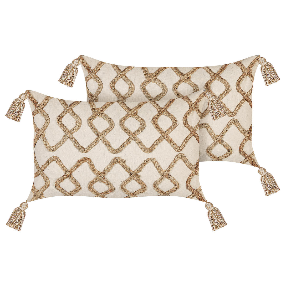 DEKOKISSEN 2er-Set Beige 50/30 cm Incana - Beige, Naturmaterialien/Textil (50/30cm) - Beliani