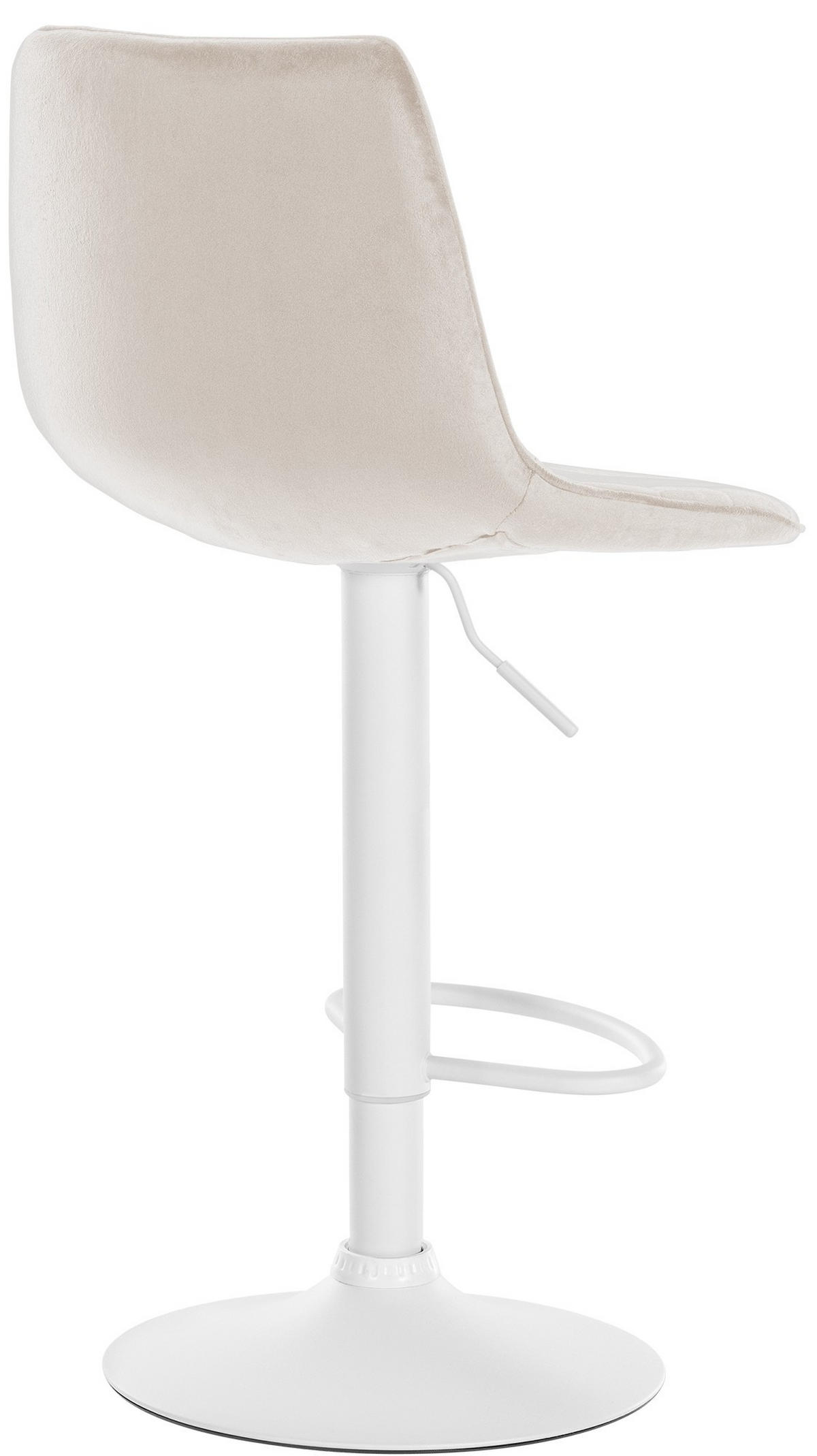 BARHOCKER Samt creme - Creme/Weiß, Textil/Metall (45/89/46cm) - CLP